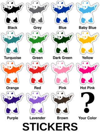 Guns Out Panda Stickers
